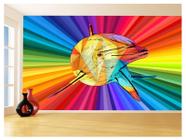 Papel De Parede 3D Animais Pop Art Golfinho Cor 3,5M Pxa287