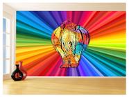 Papel De Parede 3D Animais Pop Art Rinoceronte 3,5M Pxa499