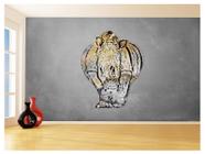 Papel De Parede 3D Animais Pop Art Rinoceronte 3,5M Pxa514