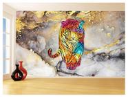 Papel De Parede 3D Animais Pop Art Tigre Felino 3,5M Pxa118