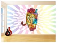 Papel De Parede 3D Animais Pop Art Tigre Felino 3,5M Pxa127