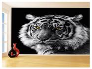 Papel De Parede 3D Animais Tigre Preto E Branco 3,5M Anm561