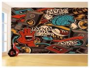 Papel De Parede 3D Arte Graffiti Mural Grafite 3,5M Tra93