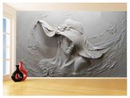 Papel De Parede 3D Arte Mulher Chapéu Pintura 3,5M Tra128