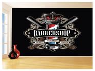 Papel De Parede 3D Barbearia Barber Shop Logo 3,5M Brb32