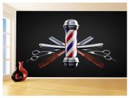 Papel De Parede 3D Barbearia Barber Shop Logo 3,5M Brb36