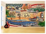 Papel De Parede 3D Carro Antigo Hot Rod Custom 3,5M Cxr92