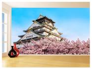 Papel De Parede 3D Cidade Japão Castelo Flores 3,5M Ncd254