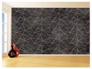 Papel De Parede 3D Concreto Linhas Dourado Rose 3,5M Kkt254