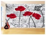 Papel De Parede 3D Floral Textura Sala Flores 3,5M Xfl285