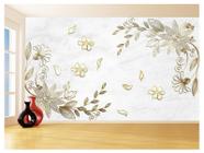 Papel De Parede 3D Floral Textura Sala Flores 3,5M Xfl312
