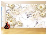 Papel De Parede 3D Floral Textura Sala Flores 3,5M Xfl360