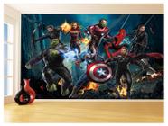 Papel De Parede 3D Heróis Vingadores Hulk Thor 3,5M Nhma121