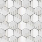 Papel De Parede 3D Hexagano Linha Marrom Geometrico Adesivo