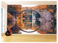 Papel De Parede 3D Lago Ponte Reflexo Arco Água 3,5M Nlk158