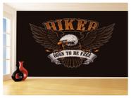 Papel De Parede 3D Moto Águia Logo Biker Born 3,5M Cxr102