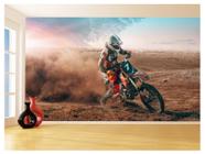 Papel De Parede 3D Moto Cross Trilha Terra Mx 3,5M Bkm20