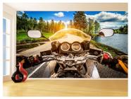 Papel De Parede 3D Moto Esporte Viagem Estrada 3,5M Bkm86