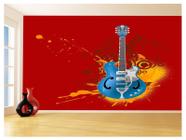 Papel De Parede 3D Musica Guitarra Arte Graffiti 3,5M Mus65