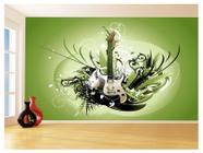 Papel De Parede 3D Musica Guitarra Arte Graffiti 3,5M Mus69