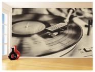 Papel De Parede 3D Musica Vinil Preto Branco Dj 3,5M Mus48