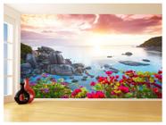 Papel De Parede 3D Paisagem Por Do Sol Mar Praia 3,5M Pds38