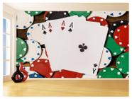 Papel De Parede 3D Salão De Jogos Cartas Poker 3,5M Jcs71