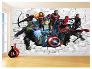 Papel De Parede 3D Vingadores Entrando Quarto 3,5M Nhma108