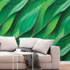 Papel de Parede 3M Selva Ton de Verde 3D Efeito Ondulado Estilo Folha Geométrica