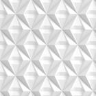 Papel de Parede Adesivo 3D Efeito Triangulo Branco e Cinza 2,50M Quarto Sala Escritório
