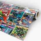 Papel de Parede Adesivo Anime Super Heróis DC Quadrinhos Coloridos Rolo de 3 Metros Lavável, Para Quarto e Sala, Pro Dec