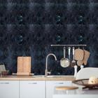 Papel de Parede Adesivo Autocolante Vinil Textura Marmore Preto Azul Raios Cozinha Sala Quarto 3m