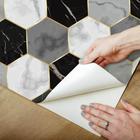 Papel de Parede Adesivo Azulejo Hexágono Preto Cinza Dourado Cozinha Banheiro Lavabo Moderno Quarto Sala de Estar