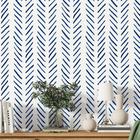 Papel de Parede Adesivo Chevron Branco Azul Marinho Moderno Minimalista Sala Quarto