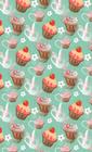 Papel de Parede Adesivo Cozinha Cupcake CAS 126