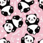 Papel De Parede Adesivo Desenho Panda Com Fundo Rosa 12M