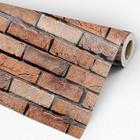 Papel De Parede Adesivo  Efeito Tijolo Marrom Envelhecido Rústico 2,50m Sala Quarto