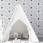 Papel de Parede Adesivo Estrela Azul N03013 Rolo 0,58x3M