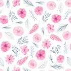 Papel De Parede Adesivo Floral Aquarelado Decoração Bebê 18M