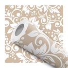 Papel de Parede Adesivo Floral Arabesco Bege Branco Elegante Moderno Quarto Sala de Estar