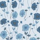 Papel de Parede Adesivo Floral Azul - 211 - Multimpressão