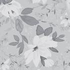 Papel de Parede Adesivo Floral Cinza - 065