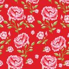 Papel De Parede Adesivo Fosco Vinil Floral Flor No Fundo Vermelho 3m