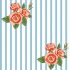 Papel De Parede Adesivo Fosco Vinil Flores No Listrado Azul e Branco - DecoraPlus