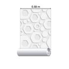 Papel De Parede Adesivo Geométrico 3D Cinza N017011 0,58X3M