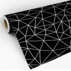 Papel de Parede Adesivo Geométrico Zara Linhas Cinza Fundo Preto Decoração Lavável Escuro Sala Quarto 3D - Pro Decor