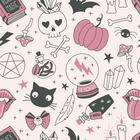 Papel De Parede Adesivo Halloween Rosa Menina Quarto Teen 2.5m