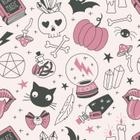 Papel De Parede Adesivo Halloween Rosa Menina Quarto Teen 5m - DELIQUADROS