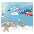 Papel de Parede Adesivo Infantil Animais Céu Bebe Quarto - 508pcp