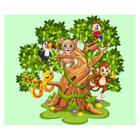 Papel de Parede Adesivo Infantil Árvore Animais Quarto Criança - 690pcm